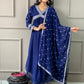 Women Embroidered Flared Kurta Set with Dupatta