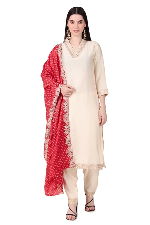 Women Embellished Kurta & Pants with Dupatta