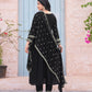 Women Embroidered Flared Kurta Set with Dupatta