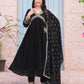 Women Embroidered Flared Kurta Set with Dupatta